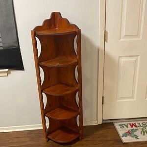 Rustic Brown Corner Wall Shelf